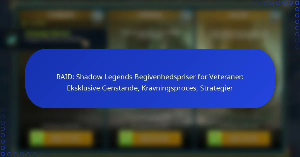 RAID: Shadow Legends Begivenhedspriser for Veteraner: Eksklusive Genstande, Kravningsproces, Strategier