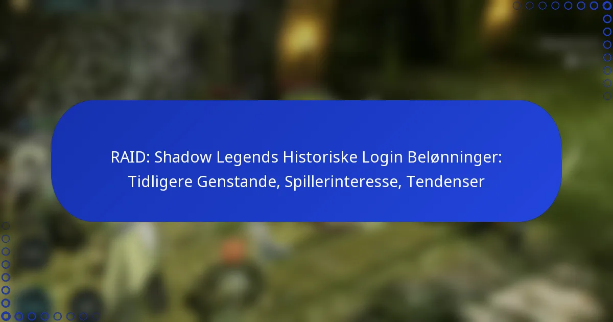 RAID: Shadow Legends Historiske Login Belønninger: Tidligere Genstande, Spillerinteresse, Tendenser