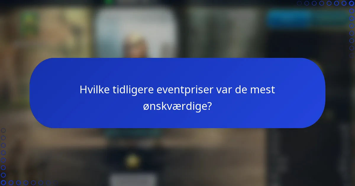 Hvilke tidligere eventpriser var de mest ønskværdige?